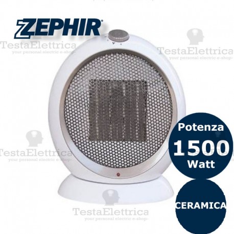 Zephir Termoventilatore Stufa elettrica Caldobagno Potenza 1500 watt colore  Bianco - ZPTC170