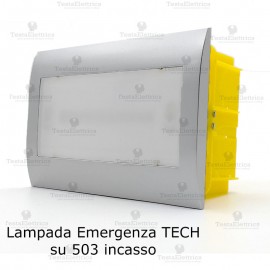 Lampada d' emergenza LED cornice silver per scatole 503