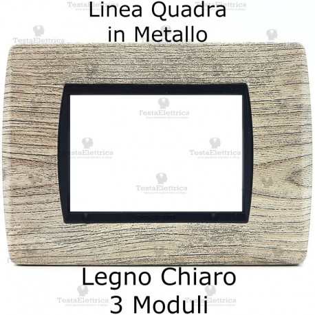 Placca Legno Chiaro compatibile Bticino living light in metallo rettangolare