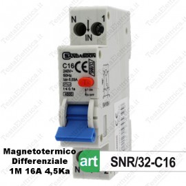 Magnetotermico Differenziale Siemens 1P+N 16A 30mA tipo AC 1M
