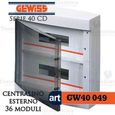 Gewiss GW40049 Centralino esterno con portello 36 moduli per quadro  elettrico esterno