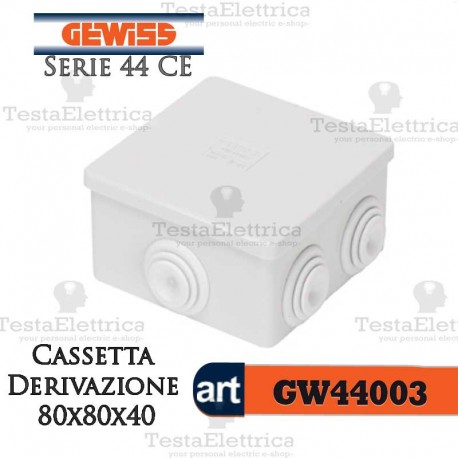 Gewiss GW44003 Cassetta da parete di derivazione IP55 80x80x40 mm