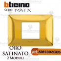 Placca 2 moduli oro satinato Bticino Matix