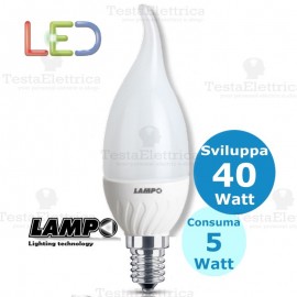 Lampadina led colpo di vento 5 Watt E14 Lampo