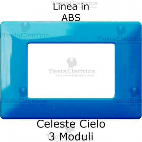 Placca Celeste 3 moduli in ABS compatibile serie Matix Bticino