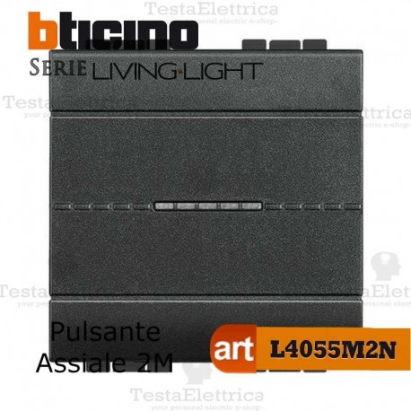 Pulsante 1P 2 moduli l4055m2n Bticino LivingLight Antracite