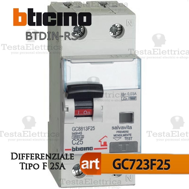 BTICINO - Interruttore Differenziale Salvavita 2p 25a 30ma F